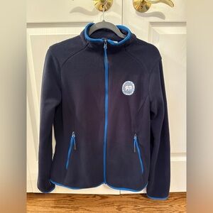 Navy Fleece Jacket with Blue Accents